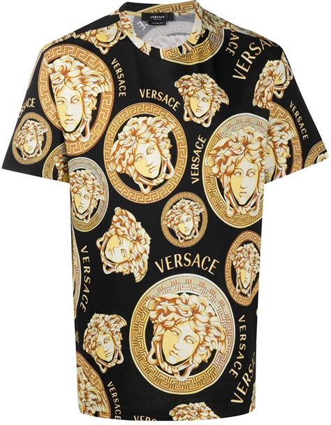 women orange versace medusa print t-shirt|Versace Medusa shirt men's uk.